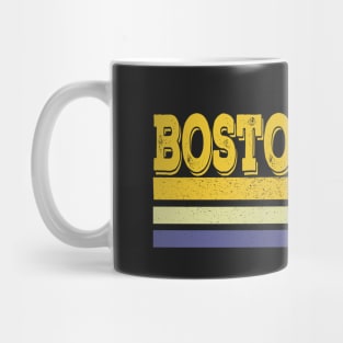 Boston Vintage Sunset Stripes Retro 70's Mug